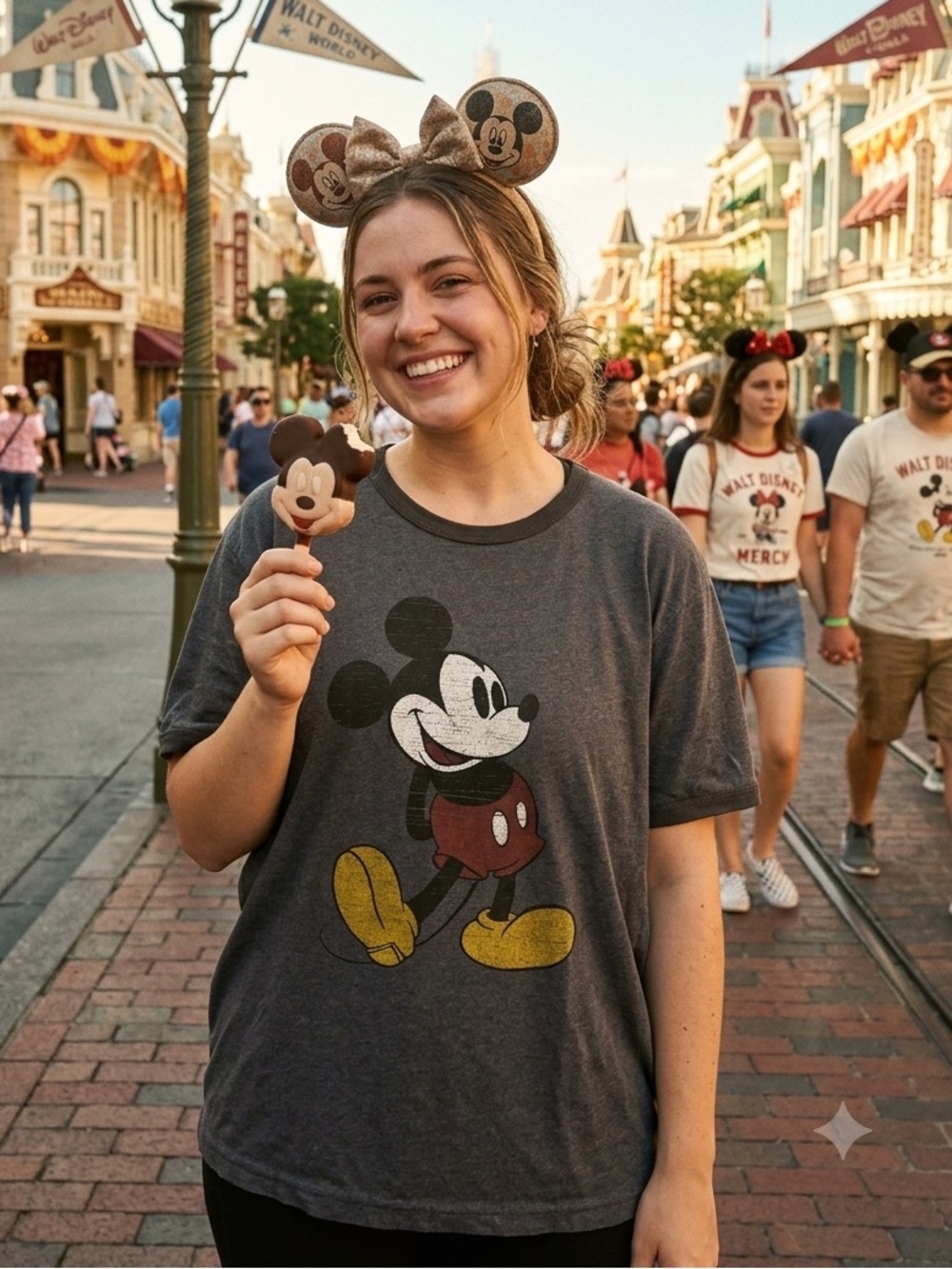 Vintage  Grey Mickey Mouse Graphic Tee - XL